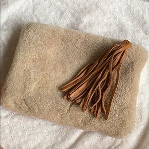 COPY - Margot genuine shearling and leather clutch
